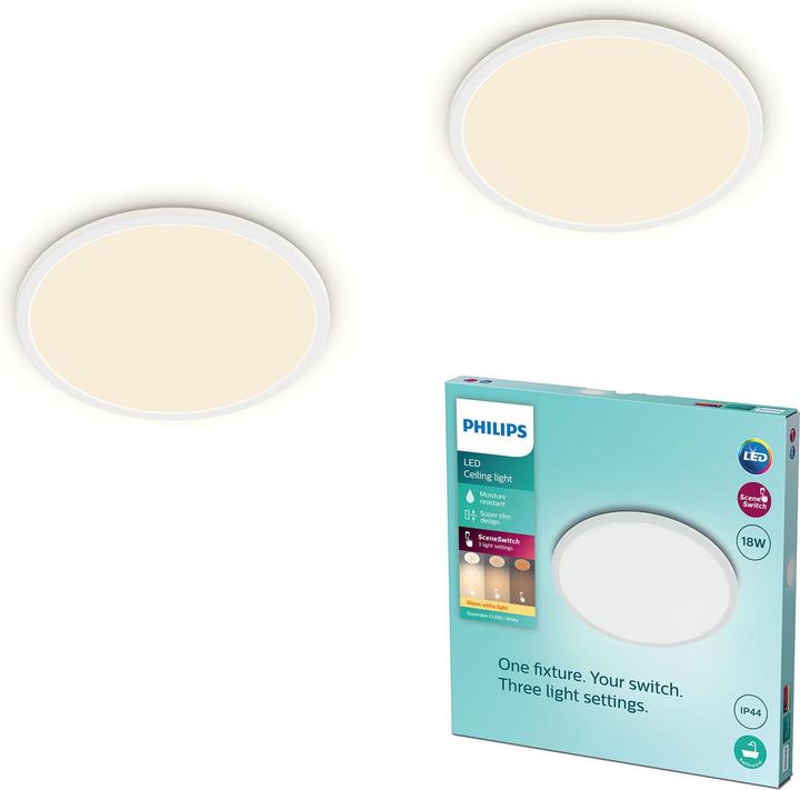 Immagine prodotto Philips Multipack 2x Superslim 3-in-1 LED Leuchte SceneSwitch CL550 18W IP44 150 (1500 lm)