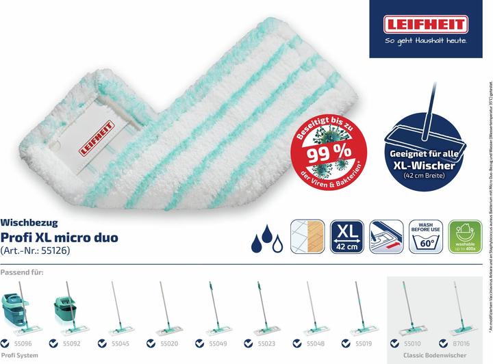 Produktbild Leifheit 3er Set Wischbezug Profi XL (3 Stk.)