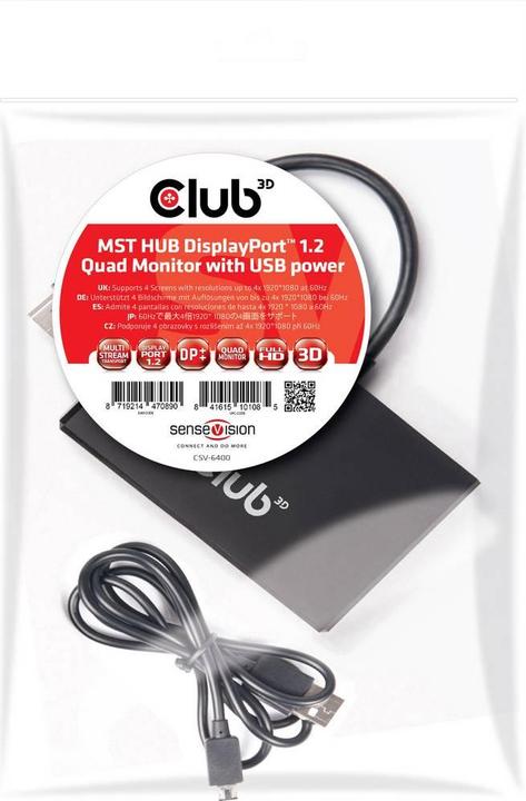 Productafbeelding Club 3D Multi Streaming Transport Hub 1xDP - 4xDP (DP, 6.50 cm)