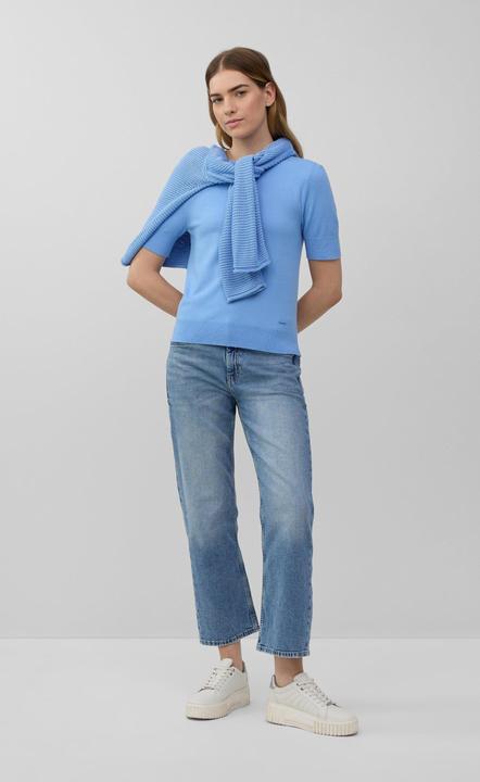 Produktbild s.Oliver Strickpullover Kurzärmeliger Strickpullover mit Rippbündchen im Slim Fit (44)