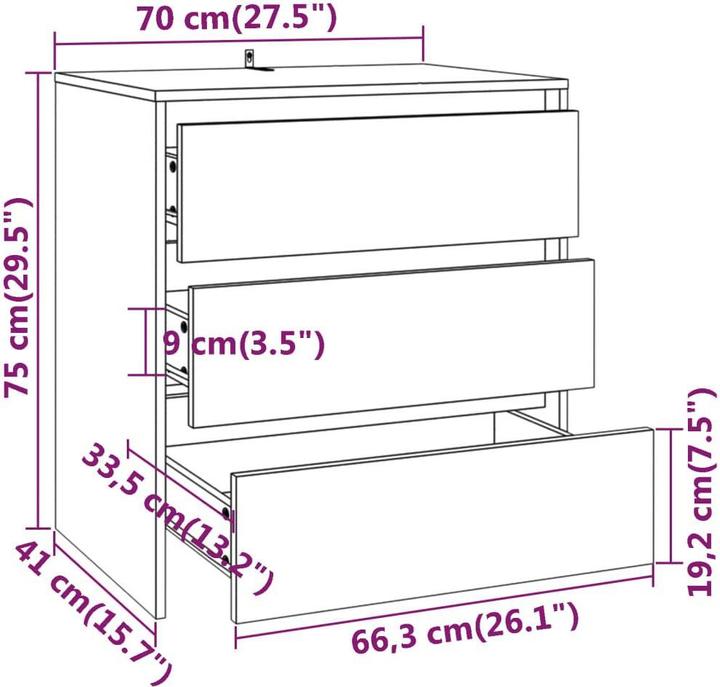 Produktbild vidaXL Sideboard (70 x 40 x 75 cm)