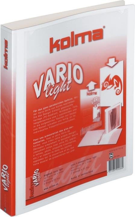 Immagine prodotto Kolma Raccoglitore ad anelli Vario light A4 2 anelli altezza di riempimento 2 cm bianco (A4, 39 mm, 1 pz.)