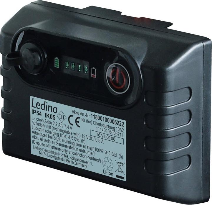 Actual product image Ledino Replacement battery for Straher / floodlight Charlottenburg 10A2