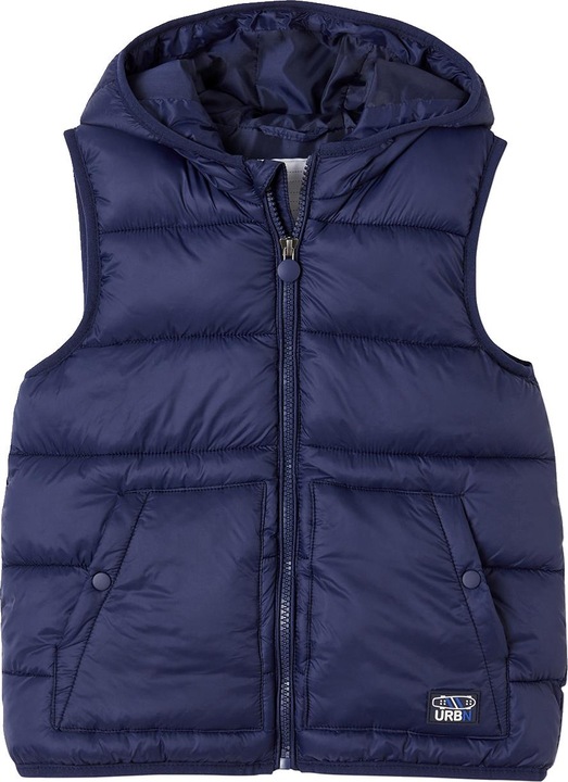 Actual product image Vertbaudet Boys' quilted waistcoat with hood & recycled material (98)