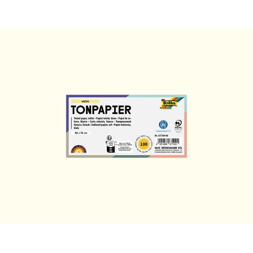 Thumbnail - Folia, Bastelpapier, Tonpapier, (B)500 x (H)700 mm, 130 g/qm, perlweiá (130 g/m², 10 x)