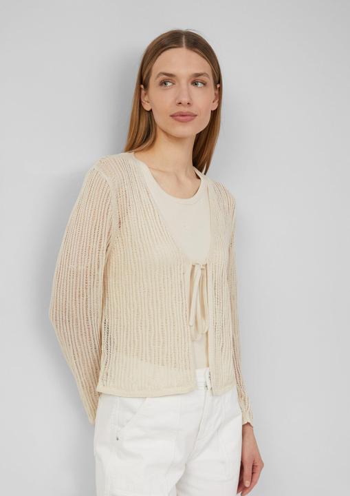 Produktbild S.Oliver Strickjacke Luftiger Cardigan aus Leinenmix mit Ajourmuster (42)