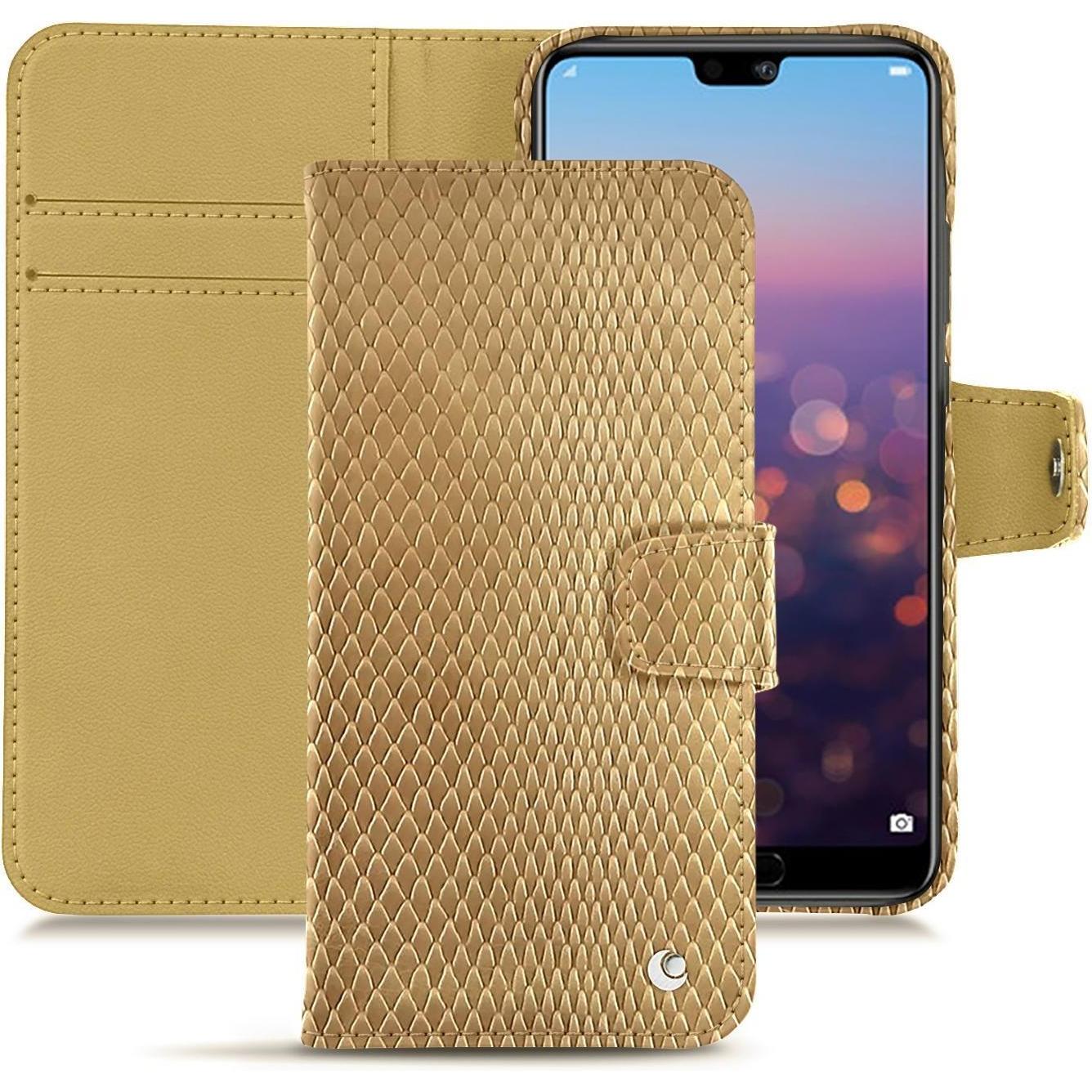Noreve Lederschutzhülle Wallet (Huawei P20), Smartphone Hülle, Beige