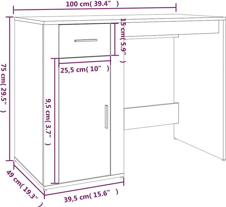 Immagine prodotto vidaXL Schreibtisch (100 x 49 x 75 cm)