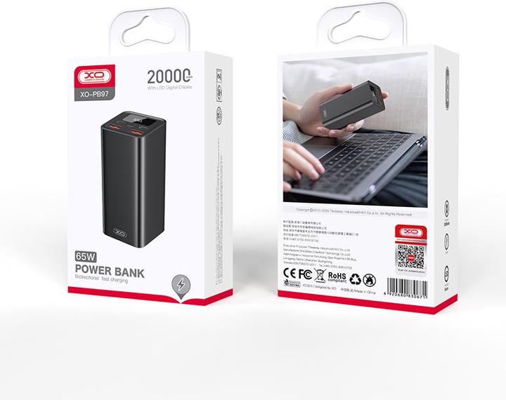 Actual product image xO laptop power bank PB97 65W 20000mAh black (20000 mAh, 65 W)