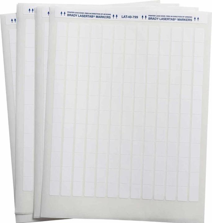 Actual product image Brady LAT-40-799-1, nylon fabric, white, 12.7 x 19.05mm, permanent, US letter (1000 E.) (029684)