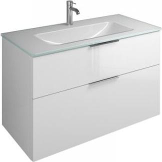 burgbad, Badmöbelset, Eqio Glas-Waschtisch inklusive Waschtischunterschrank, Breite 1020 mm, SEYX122