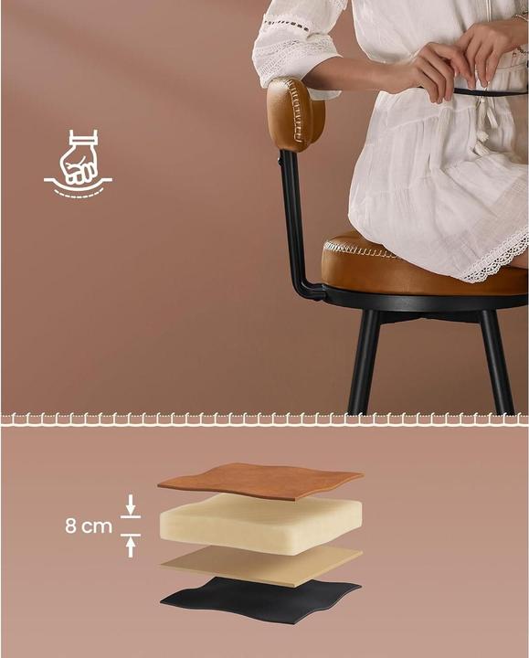 Produktbild Vasagle Barhocker 2er Set 54 x 90.5 cm, Braun/Schwarz