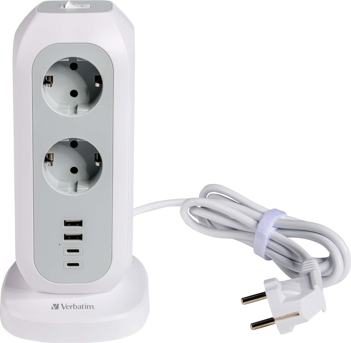 Produktbild Verbatim EU Power Tower 11 (11 x, CEE 7/4, USB-C, USB-A, 2 m)