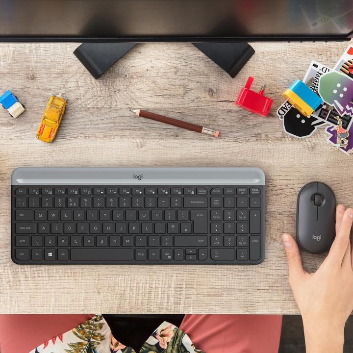 Image du produit Logitech Clavier et souris sans fil MK470, Graphite Sp., US (ING. Int., Sans fil)