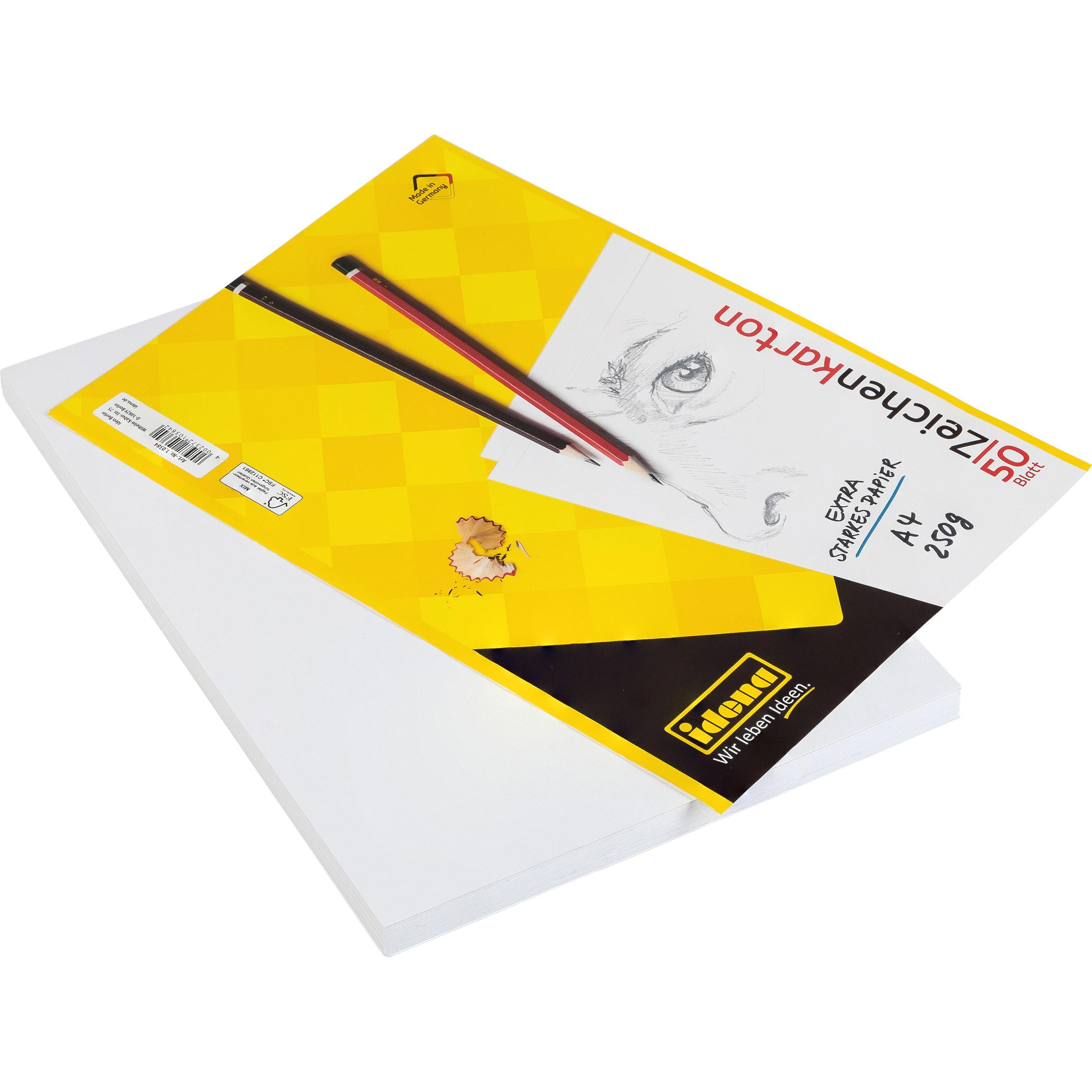 Thumbnail - Idena, Bastelpapier, Zeichenkarton A4 50 Blatt 250g FSC-Mix (250 g/m², 50 x)