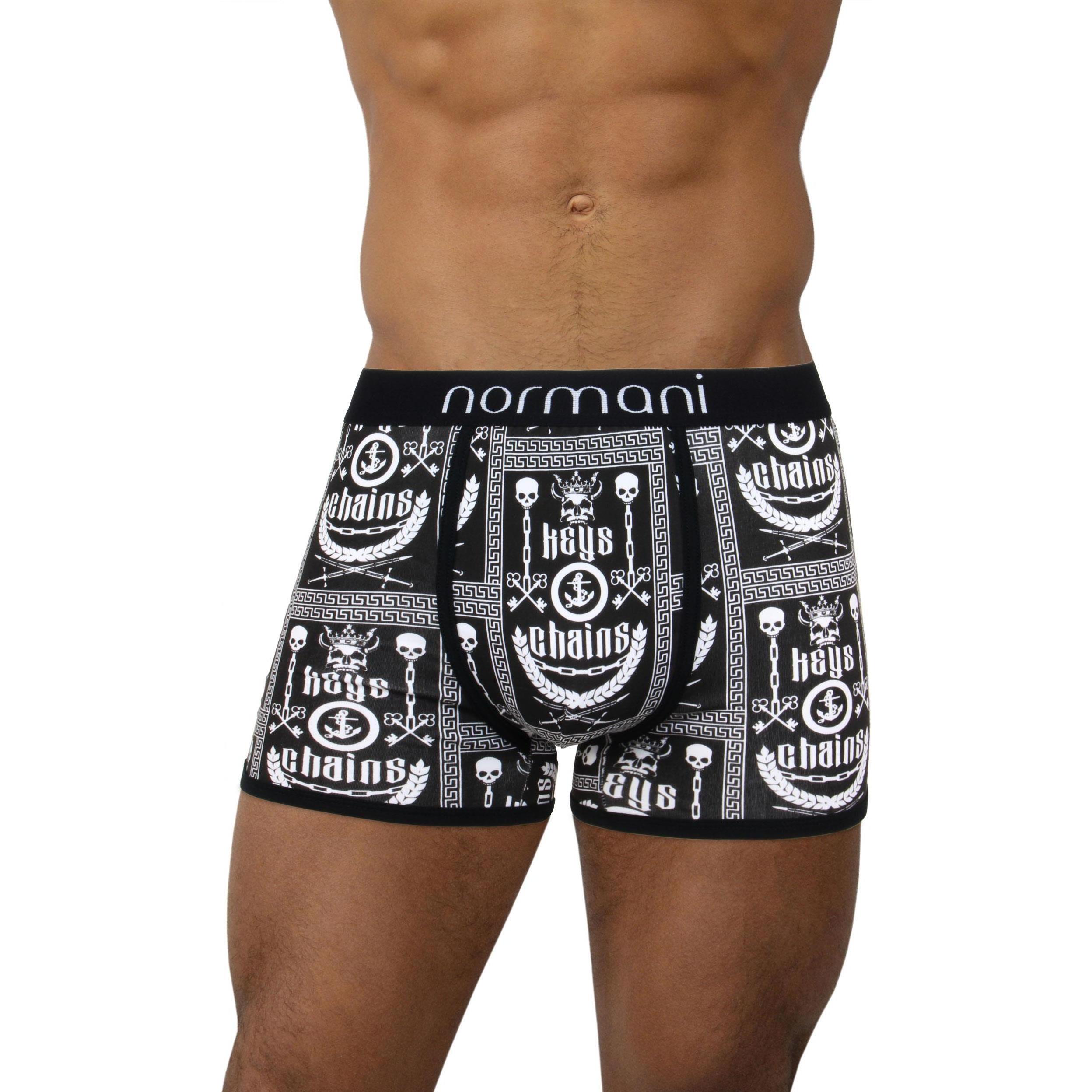 Normani, Herren, Unterhosen, 6 Stück Retro Boxershorts aus Baumwolle, Weiss, Schwarz, (L, 6er Pack)