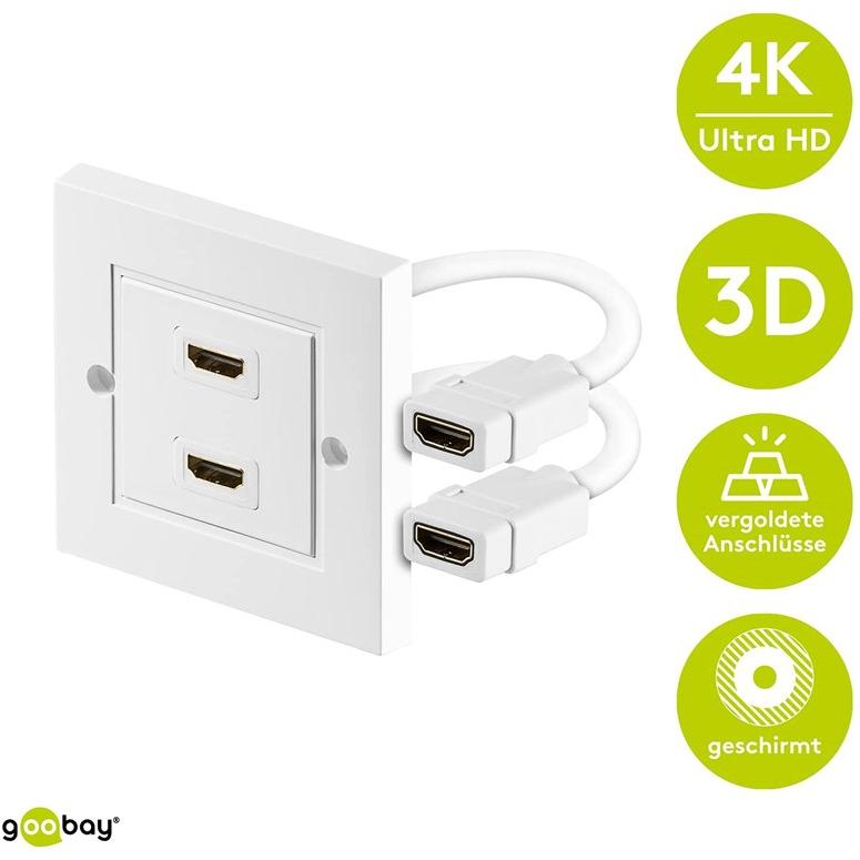 Thumbnail - Goobay, Steckdose, HDMI Wanddosenadapter