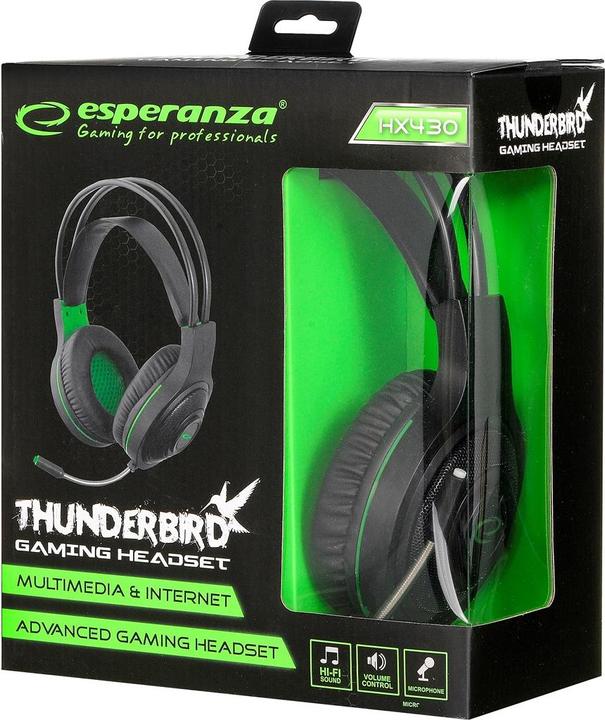 Actual product image ESP Stereo gaming headphones with microphone thunderbird (Cable)
