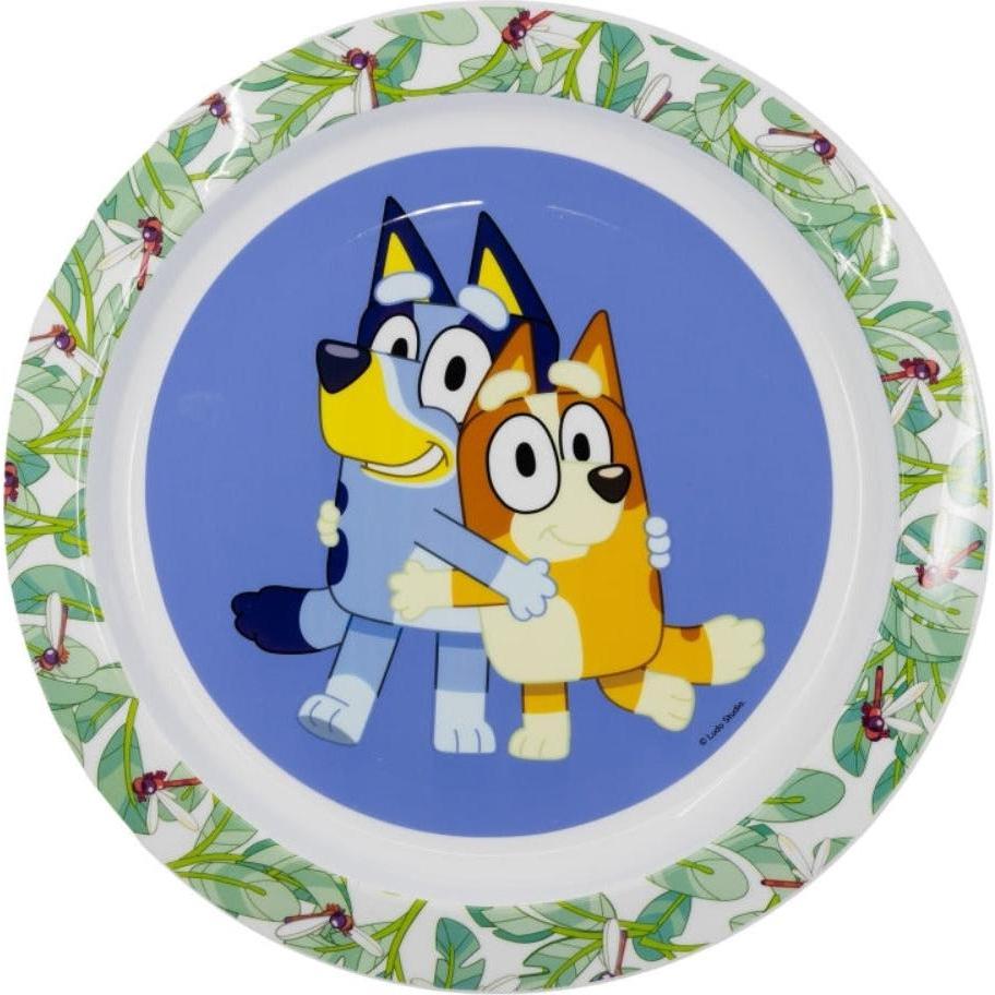 Thumbnail - Tinisu, Kindergeschirr + Kinderbesteck, Bluey Plastik-Teller Kunststoffset für Kinder - Mikrowelle geeignet