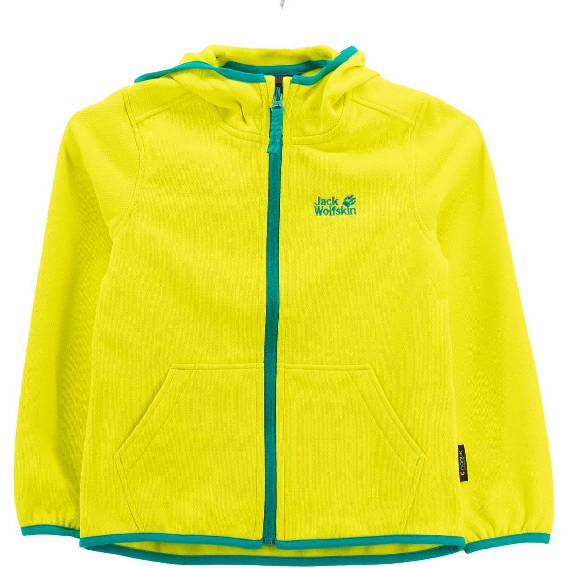 Jack Wolfskin, Herren, Jacke, Kiewa Jacke Outdoor Fleecejacke Kapuze (128), Gelb, 128