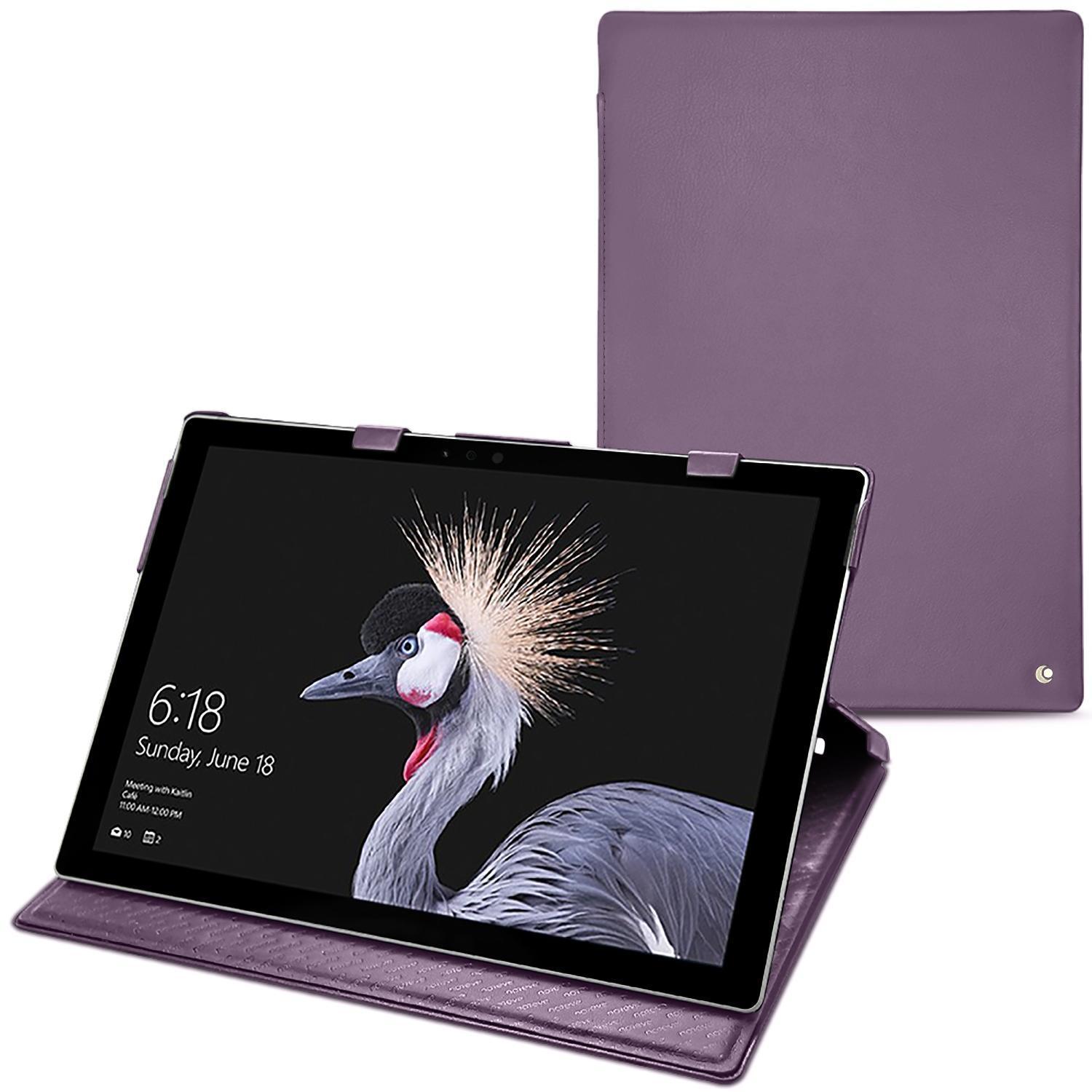 Noreve Lederschutzhülle vertikal (Surface Pro (2017)), Tablet Hülle, Violett