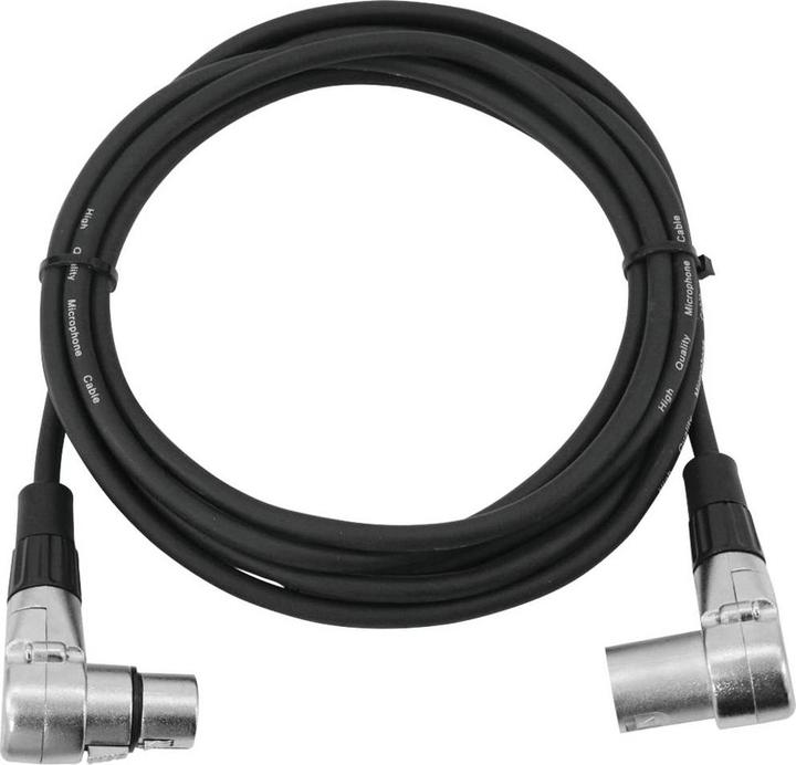 Image du produit Omnitronic Câble XLR 3 pôles 3m 90° sw (3 m, Câbles XLR)