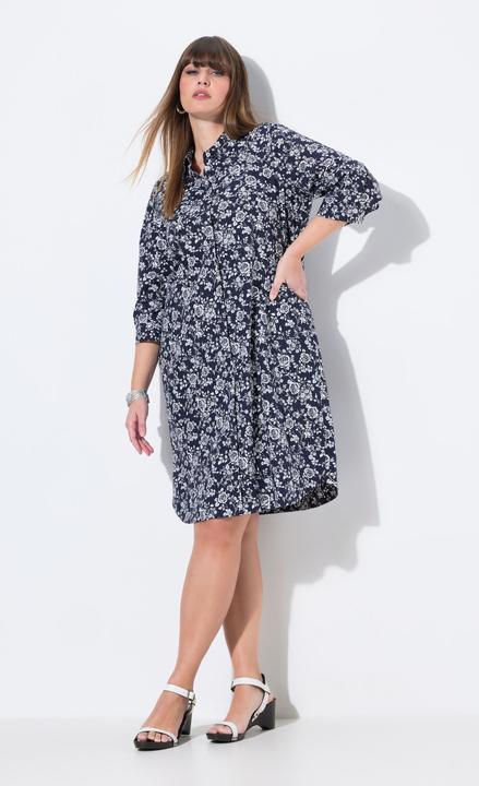 Produktbild Ulla Popken Hemdblusenkleid, A-Linie, Hemdkragen, 3/4-Arm (42, 44)