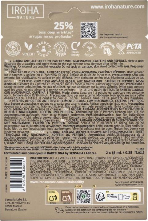 Produktbild Iroha Nature Natural Global Eye Care Patches (Augenpatches, 8 ml)