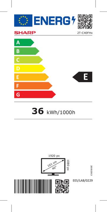 Label énergétique Sharp 40FH2EA (40", LED, Full HD, 2023)