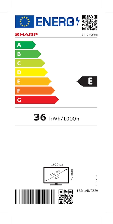 Energie-Label Sharp 40FH2EA (40", LED, Full HD, 2023)