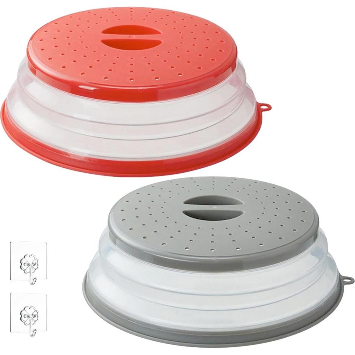 König Design Mikrowellen Abdeckhaube hoch Haube Deckel Abdeckung Microwelle Mikrowelle 25 cm, Zubehör Küchengeräte, Rot