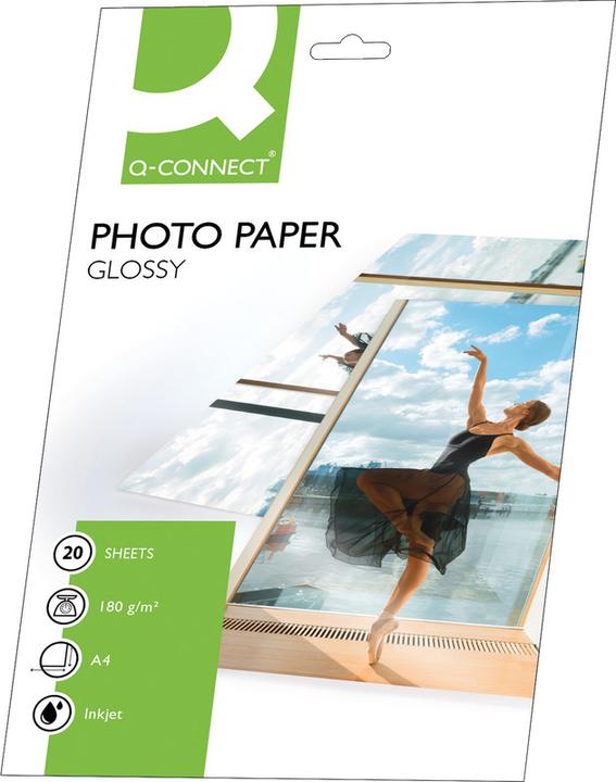 Produktbild Q-Connect Inkjet Fotopapier, glossy (180 g/m², A4, 20 Stk.)