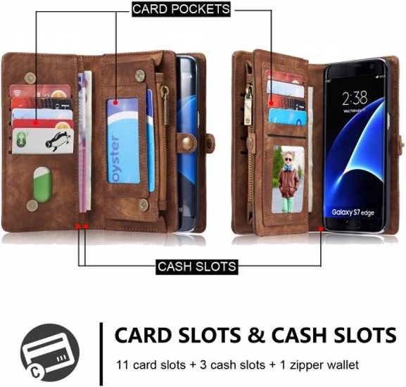 Image du produit Caseme Portefeuille en cuir avec couverture en plastique (Samsung Galaxy S7 Edge)