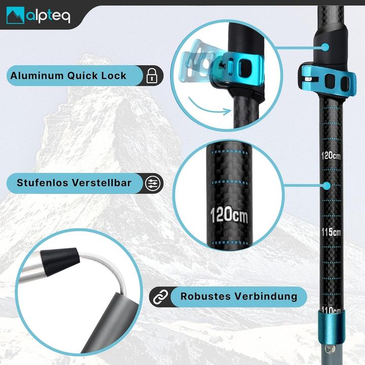 Produktbild Alpteq Faltbare Trekkingstöcke (110 - 130 cm)