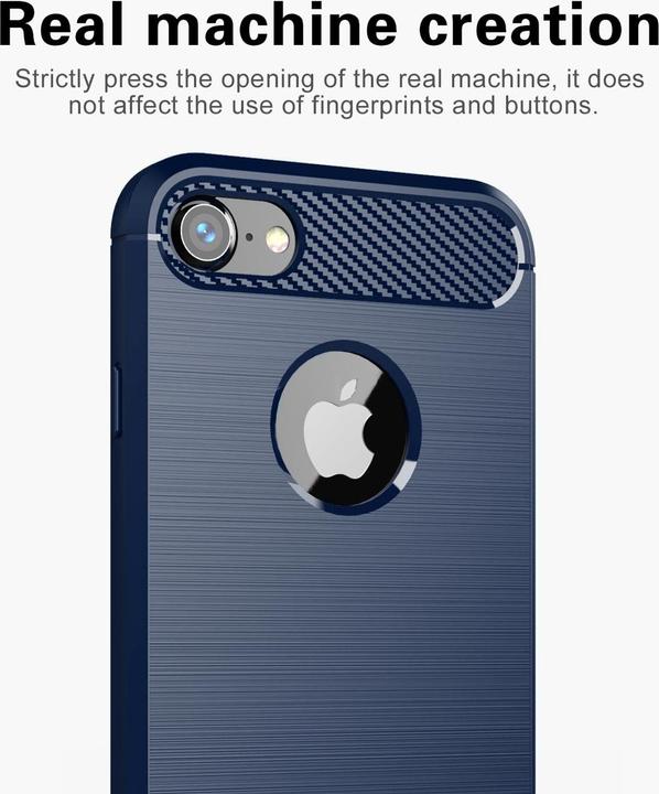 Image du produit Cadorabo TPU Ultra Slim carbon edelstahl Combi Cover (Apple iPhone 7)