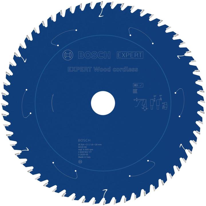 Productafbeelding Bosch Professional Zubehör EXPERT Wood Kreissägeblatt, 254x30 mm, T60