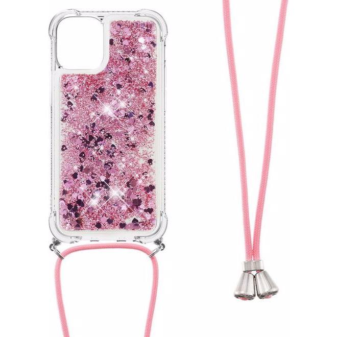 MU Style Necklace Umhänge Softcase Hülle, Handykette, Rosa