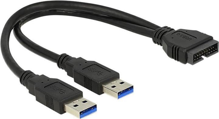Produktbild Delock Kabel USB 3.0 Pfostenstecker > 2 x USB 3.0 Typ-A Stecker (0.25 m, USB 3.2 Gen 1, 4.50 W)