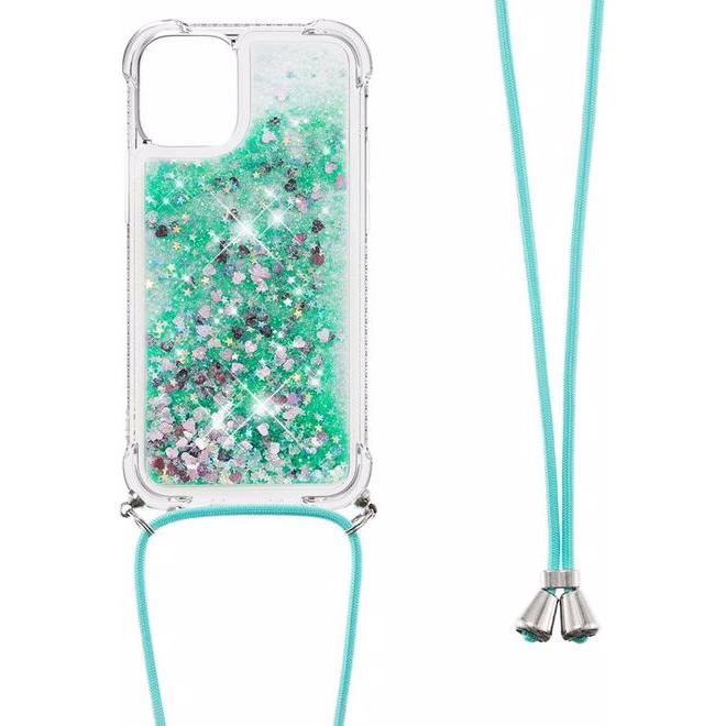 MU Style Necklace Umhänge Softcase Hülle, Handykette, Grün