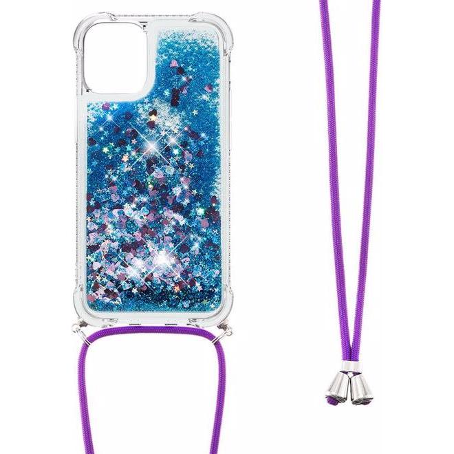 MU Style Necklace Umhänge Softcase Hülle, Handykette, Blau