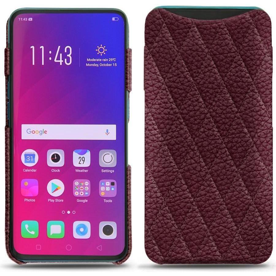 Noreve Lederschutzhülle (Oppo Find X), Smartphone Hülle, Violett