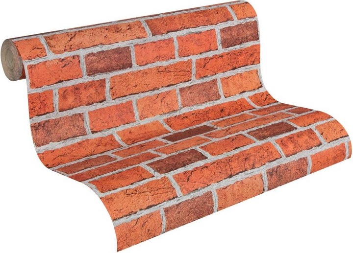 Actual product image A.S. Création Dekora Nature 6 Oxide Red, Red Orange, Telegrey (53 x 1000 cm)