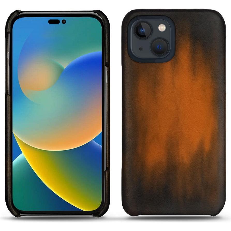 Noreve Lederschutzhülle (Apple iPhone 14), Smartphone Hülle, Braun