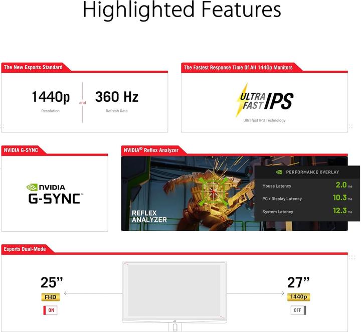 Produktbild ASUS ROG Swift PG27AQN (2560 x 1440 Pixel, 27")