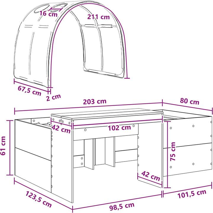 Produktbild vidaXL Moderner Bettrahmen (80 x 200 cm)