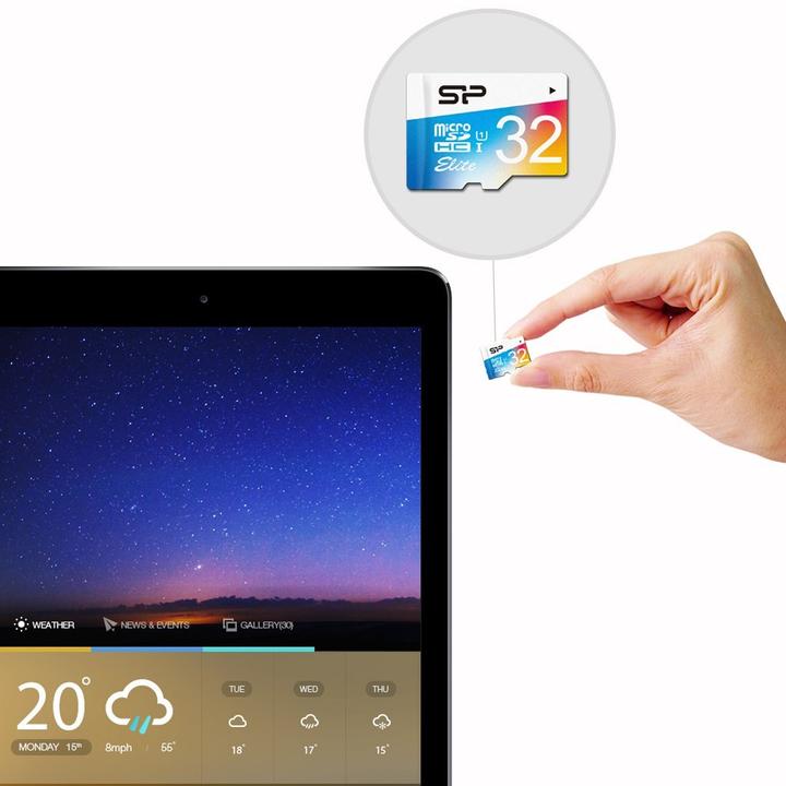 Actual product image Silicon Power Elite (32 GB, microSDHC, U1, UHS-I)