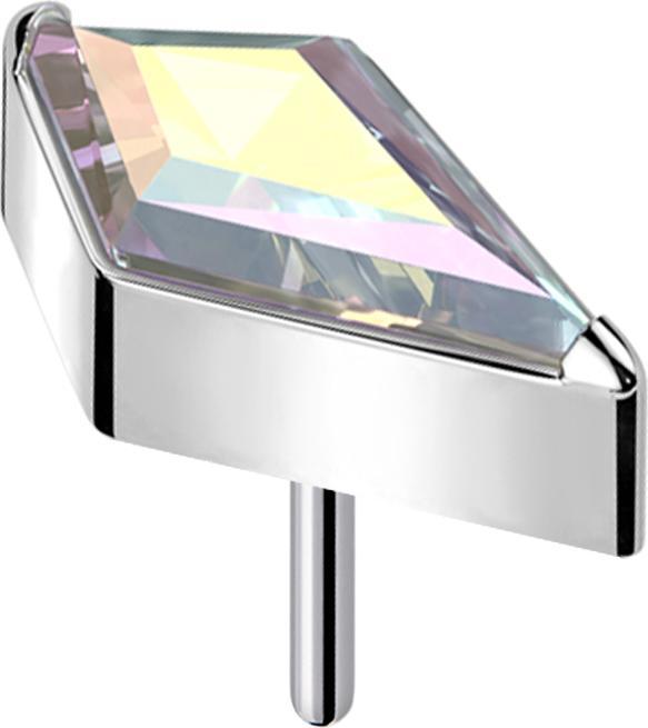 Produktbild Star Piercing Threadless Diamant silber mit Kristall multicolor (ohne Messing, Titan)