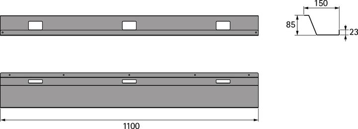 Actual product image Hettich Cable tray Fixed White 85x1100x150 mm