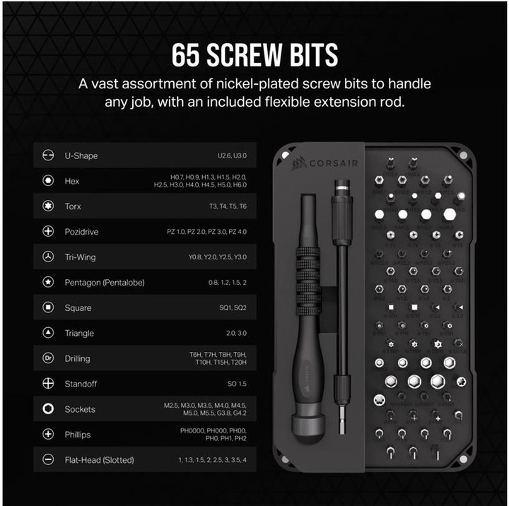 Immagine prodotto Corsair Kit di strumenti di precisione per PC fai da te