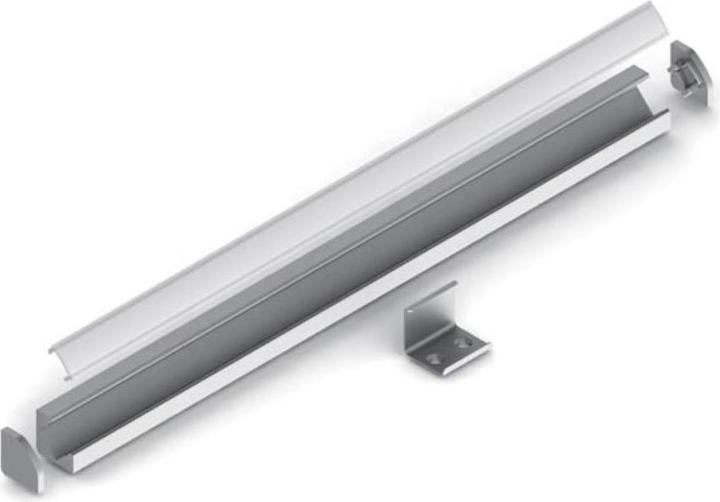 Image du produit LEDsON ALU-45 - PROFILÉ ALUMINIUM POUR BANDE LED - CORNIÈRE 45? - ALUMINIUM ELOXIÉ - ARGENT - 2 m (200 cm)